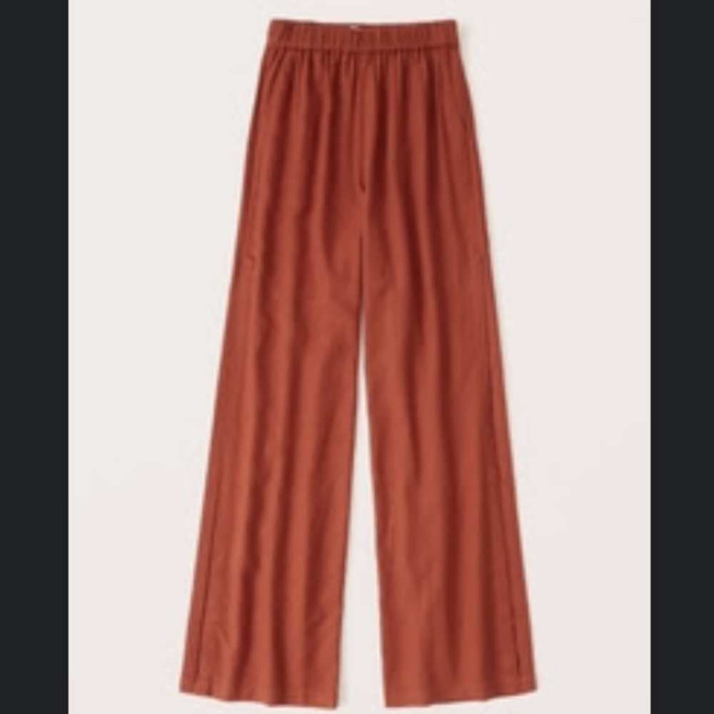 Abercrombie Wide Leg Linen-Blend Pants